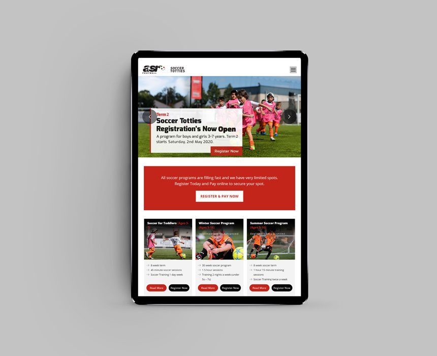 Web designing for ASR Football