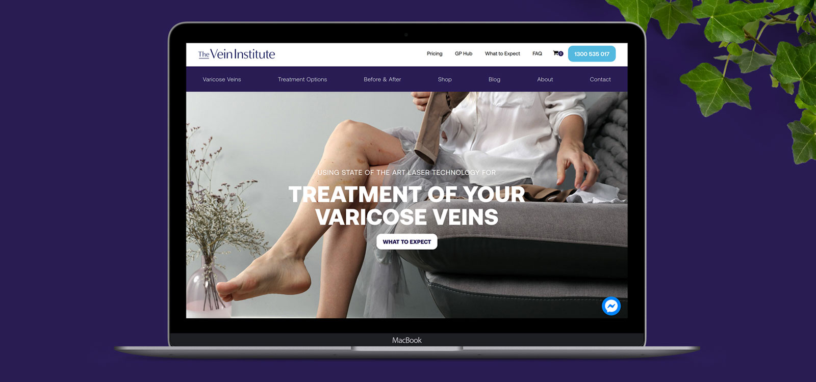 Website design for The Vein Institute