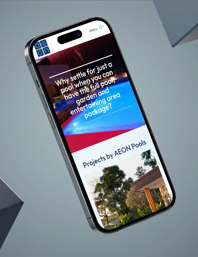 Aeon Pools Sleek Modern Website