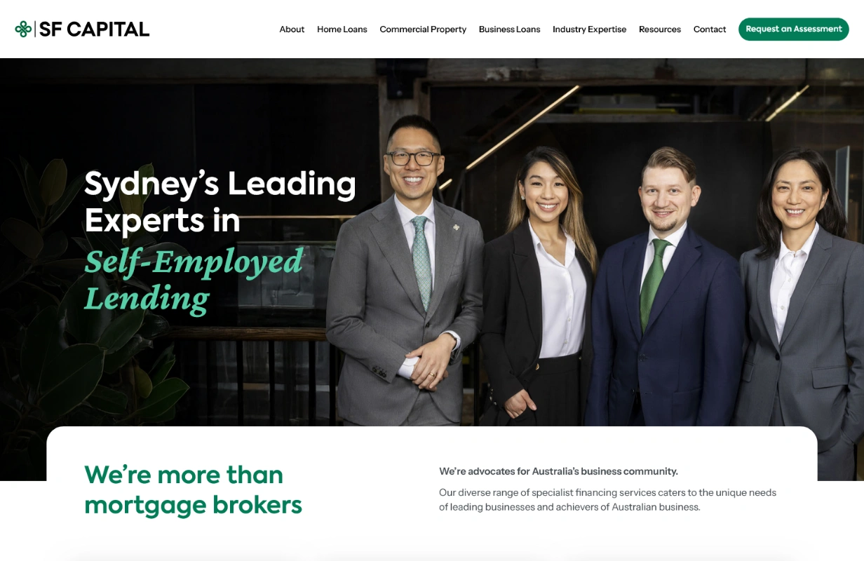 financing service website design