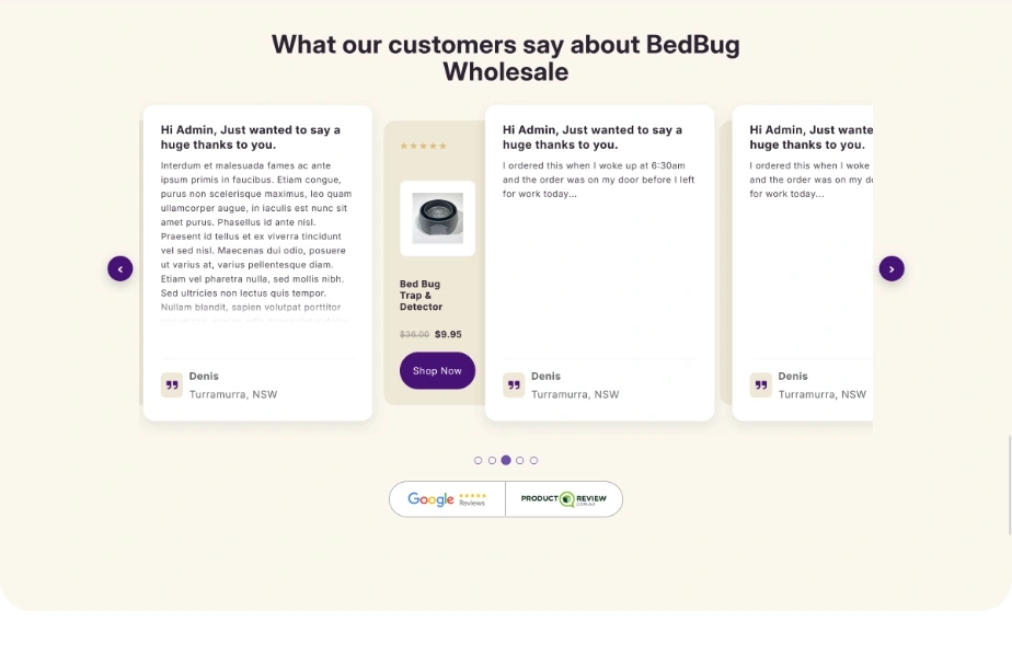Bedbug testimonial