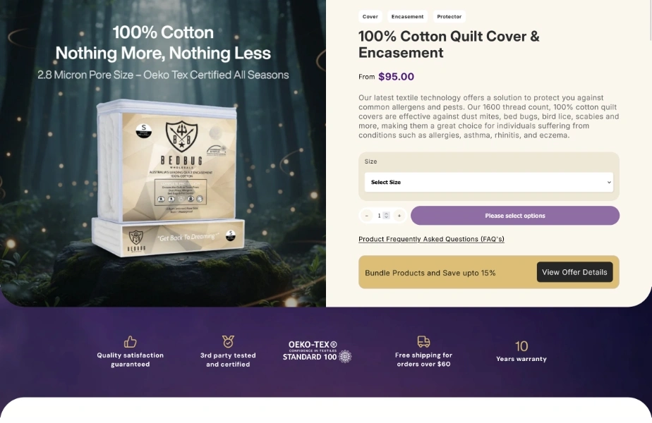 Cotton quilt cover